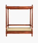 Atlure Sheesham Wood Poster Diwan Bed (Honey Finish) - Image 2
