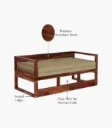 Becon Sheesham Wood Diwan Cum Bed (Honey Finish) - Image 4