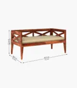 Tryvolta Sheesham Wood Diwan Bed (Honey Finish) - Image 4