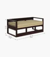 Becon Sheesham Wood Diwan Cum Bed (Walnut Finish) - Image 4