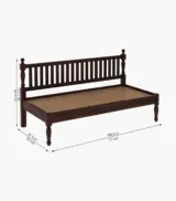 Taurac Sheesham Wood Diwan Bed (Walnut Finish) - Image 4