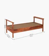 Lyona Sheesham Wood Diwan Bed (Honey Finish) - Image 4