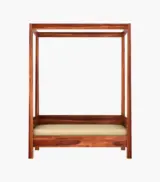 Kailson Sheesham Wood Poster Diwan Bed without Storage (Honey Finish) - Image 4