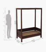 Kailson Sheesham Wood Poster Diwan without Storage (Walnut Finish) - Image 4
