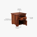Adolph Bedside Table (Honey Finish) - Image 4
