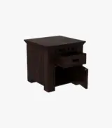 Arolph Sheesham Wood Bedside Table with Drawer Storage (Walnut Finish) - Image 3