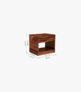 Forgson Sheesham Wood Bedside Table with Drawer Storage (Honey Finish) - Image 4