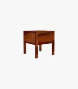 Bacon Sheesham Wood Bedside Table with Drawer Storage (Honey Finish) - Image 3