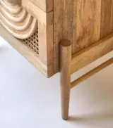 Syna Solid Mango Wood Bedside Table with Drawer Storage (Natural Finish) - Image 4