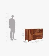 Dunesta Sheesham Wood Chest Of Drawers (Honey Finish) - Image 2