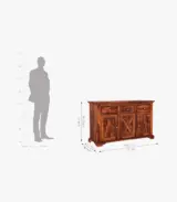 Jartin Sheesham Wood Chest of Drawers (Honey Finish) - Image 4
