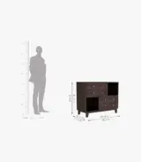 Richel Sheesham Wood Chest of Drawers (Walnut Finish) - Image 4