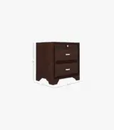 Cartlon Sheesham Wood Bedside Table with Drawer Storage (Walnut Finish) - Image 4