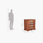 Boho Wooden Chest Of Drawers (Honey Finish) - Image 4