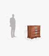 Roko Sheesham Wood Chest Of Drawers (Honey Finish) - Image 4