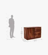 Hezeline Sheesham Wood Chest Of Drawers (Honey Finish) - Image 4
