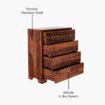 Alexus Wooden Chest Of Drawers (Honey Finish) - Image 5