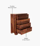 Elexus Sheesham Wood Chest Of Drawers (Honey Finish) - Image 5