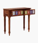 Roko Sheesham Wood Console Table with Drawer Storage (Honey Finish) - Image 4