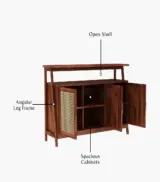 Elrin Sheesham Wood Console Table with Box and Open Storage (Honey Finish) - Image 5