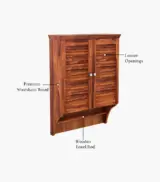Caney Sheesham Wood Wall Mounted Bathroom Cabinet (Honey Finish) - Image 4