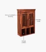 Shyea Sheesham Wood Wall Mounted Bathroom Cabinet (Honey Finish) - Image 4