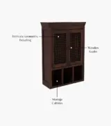 Shyea Sheesham Wood Wall Mounted Bathroom Cabinet (Walnut Finish) - Image 4