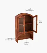 Mendrix Sheesham Wood Wall Mounted Bathroom Cabinet (Honey Finish) - Image 4