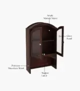 Mendrix Sheesham Wood Wall Mounted Bathroom Cabinet (Walnut Finish) - Image 4