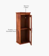 Benetiz Sheesham Wood Wall Mounted Bathroom Cabinet (Honey Finish) - Image 4