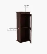 Benetiz Sheesham Wood Wall Mounted Bathroom Cabinet (Walnut Finish) - Image 4