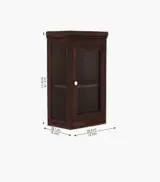 Ordom Sheesham Wood Corner Wall Mounted Bathroom Cabinet (Walnut Finish) - Image 4