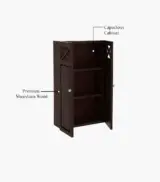 Usparza Sheesham Wood Wall Mounted Bathroom Cabinet (Walnut Finish) - Image 4