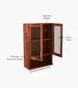 Tavies Sheesham Wood Wall Mounted Bathroom Cabinet (Honey Finish) - Image 4
