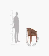 Crctic Sheesham Wood Frame with Cushioned Velvet Seating Arm Chair (Honey Finish) - Image 4