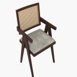 Kiegler Sheesham Wood Cane Arm Chair (Walnut Finish) - Image 4