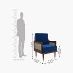 Alton Cane Arm Chair (Indigo Blue) - Image 4