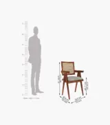 Tiegler Sheesham Wood Frame with Cushioned Velvet Seating Arm Chair (Honey Finish) - Image 4