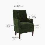 Edoree Arm Chair (Dark Olive Green) - Image 4