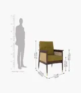 Imperor Sheesham Wood Frame with Cushioned Velvet Seating Arm Chair (Chestnut Brown with Walnut Finish) - Image 4