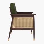 Emperor Cane Arm Chair (Dark Olive Green) - Image 4