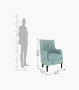 Edoree Sheesham Wood Frame with Cushioned Velvet Seating Arm Chair (Bubble Robins with Walnut Finish) - Image 4