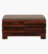 Syena Sheesham Wood Shoe Rack with Cushion Seating (Provincial Teak Finish) - Image 4