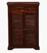 Carlison Sheesham Wood Shoe Cabinet (Honey Oak Finish) - Image 4