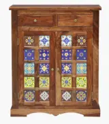 Sormikal Sheesham Wood Shoe Cabinet (Rustic Teak Finish) - Image 4