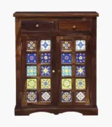 Sormikal Sheesham Wood Shoe Cabinet (Provincial Teak Finish) - Image 4