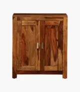 Orniel Sheesham Wood Shoe Cabinet (Rustic Teak Finish) - Image 4
