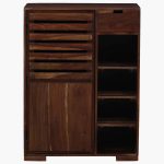 Wiemar Sheesham Wood Shoe Cabinet in Scratch Resistant Provincial Teak Finish - Image 4