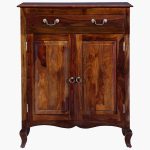 Anne Sheesham Wood Shoe Cabinet In Provincial Teak Finish - Image 4
