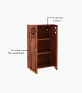 Usparza Sheesham Wood Wall Mounted Kitchen Rack (Honey Finish) - Image 5